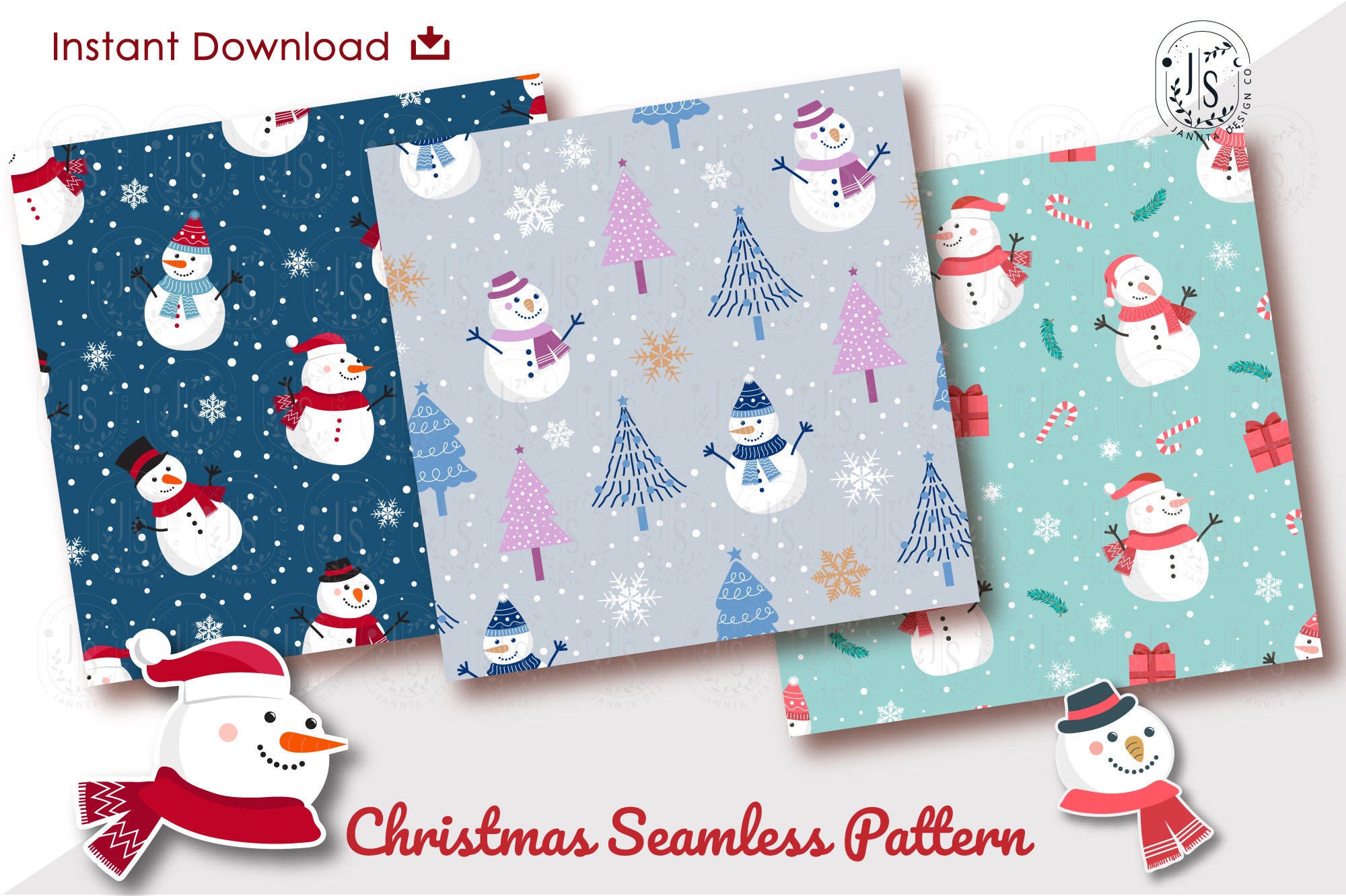Snowman Christmas Wrapping Paper 