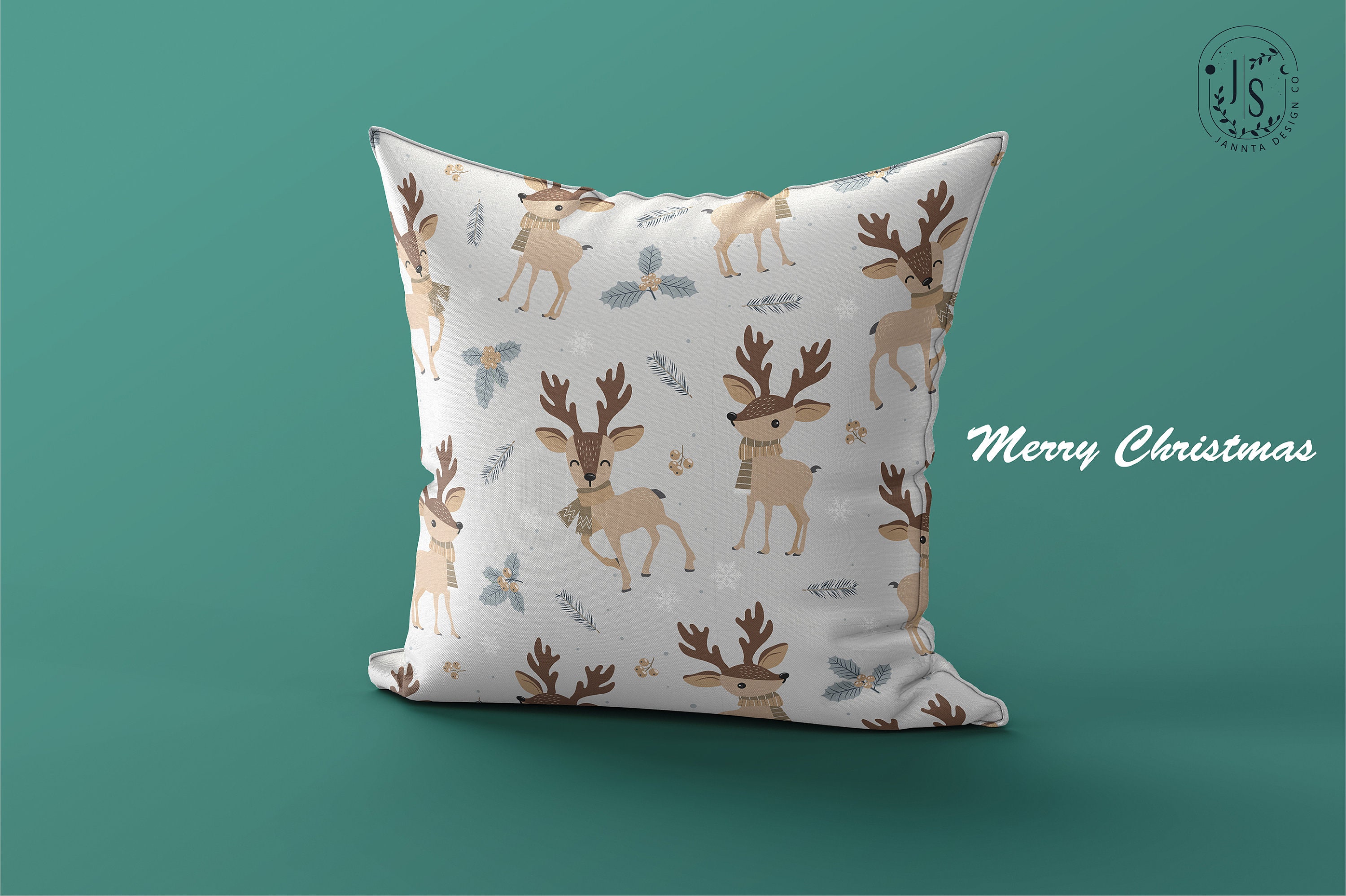 Christmas Reindeer Pattern Xmas Wrapping Paper Winter | Etsy