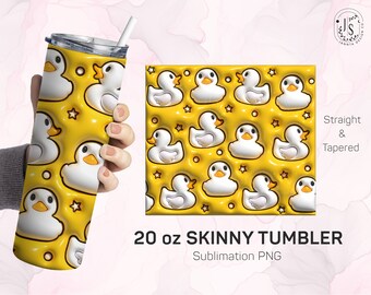 Rubber Duck 20oz Tumbler Wrap, 3D Design (PNG)