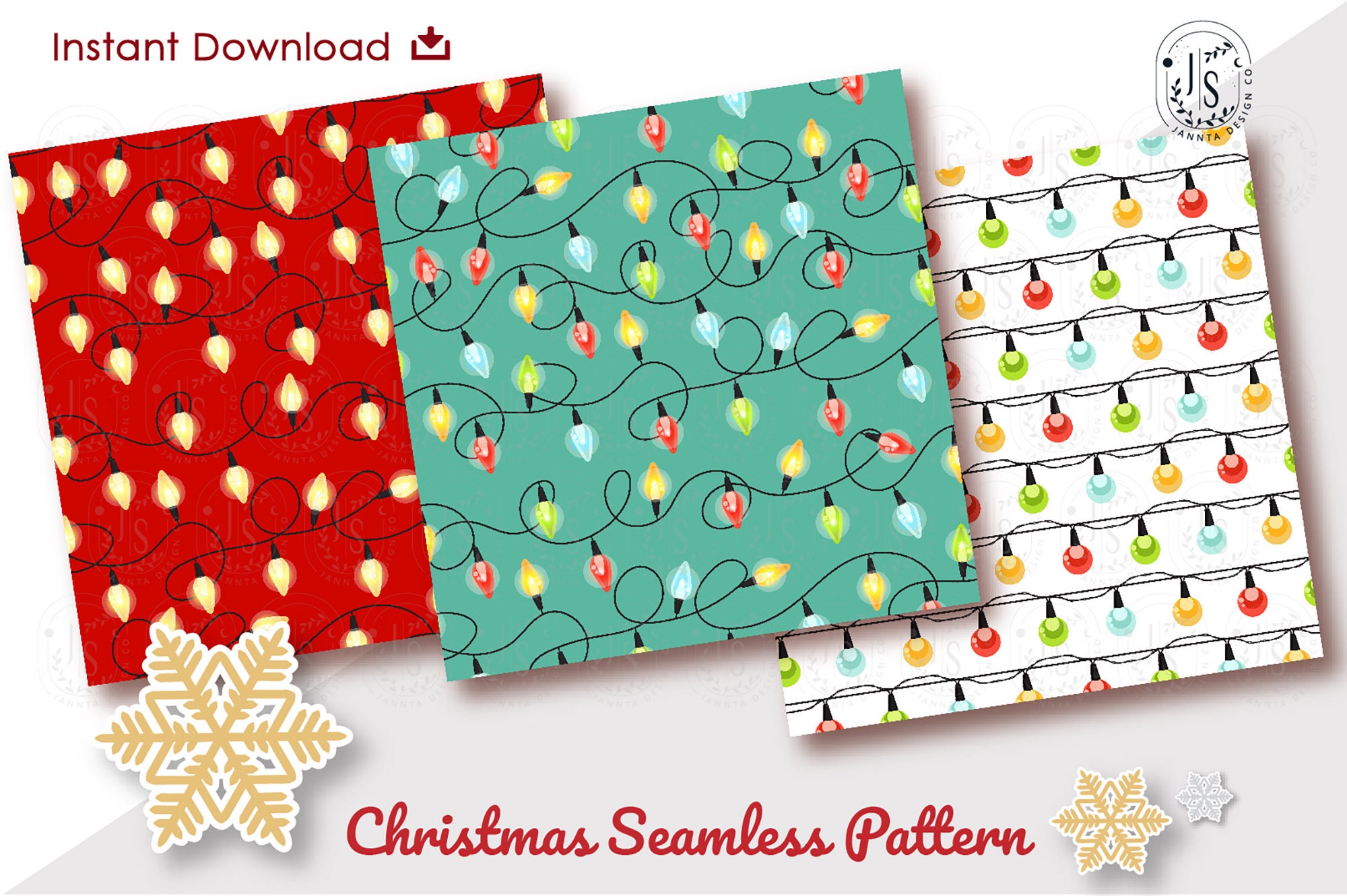 Christmas Garland Fairy Lights Xmas Winter Wraps Paper Etsy