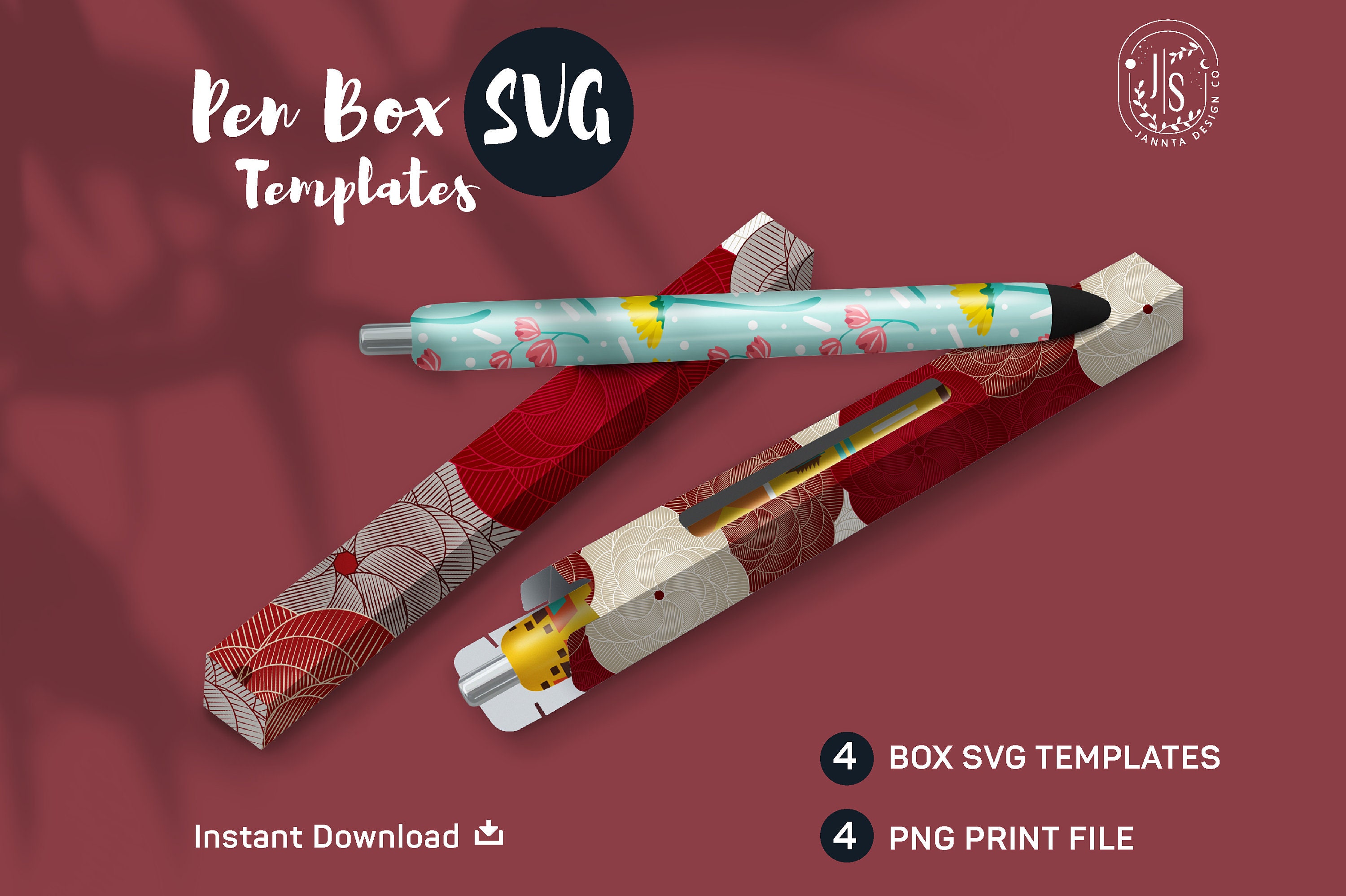 Pen Box SVG Template Window Box Cut File Glitter Pen Box - Etsy