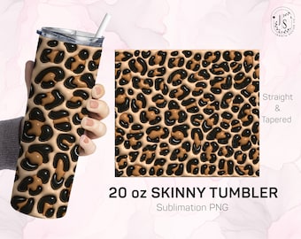 Bubble Leopard Print Tumbler Wrap, 3D Sublimation Design (Digital Download)