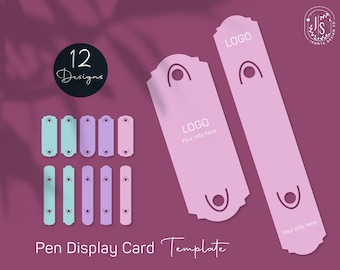Glitter Pen Display Card SVG | Epoxy Pen Card Holder | Pen Card Template | Gel Pen | SVG Glitter Pen Packaging | Pen Care Card | Cut file