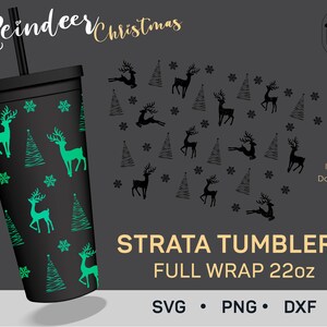 Rentier Strata SVG, Weihnachtsbaum Strata Cups svg, Strata Full Wrap svg, Strata Cup 22 oz, Tumbler Wrap Template, Winter Xmas PNG, Cricut