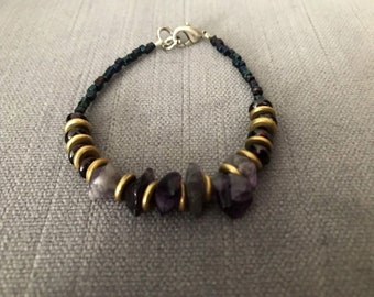 Bronze and Amethyst Power Bracelet