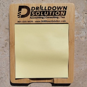 Sticky Note Holder, Bamboo Note Holder, Personalized Note Holder, Personalized Sticky Pad, Teachers Gift, Desk Accessory