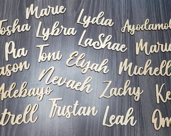 Bulk Birch Wood Name Place Cards: Laser Cut Wedding Decor