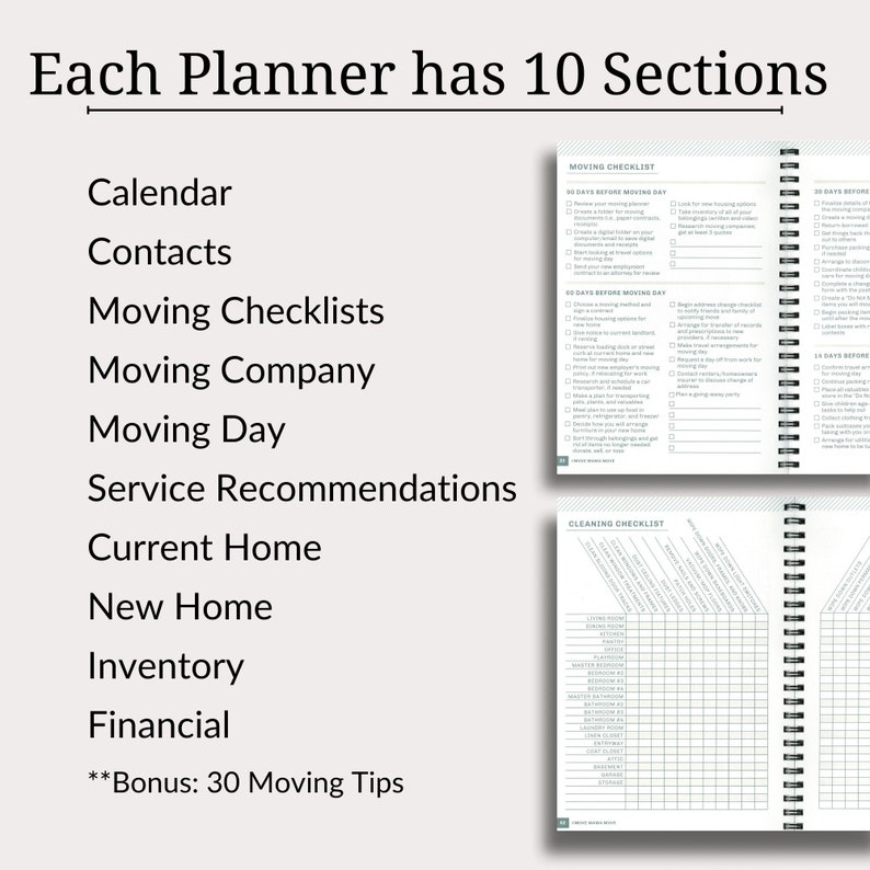 Relocation Planner, Moving Planner, Physical Relocation Planner, Physical Moving Planner, Physical Planner, Relocation Planning Kit image 2