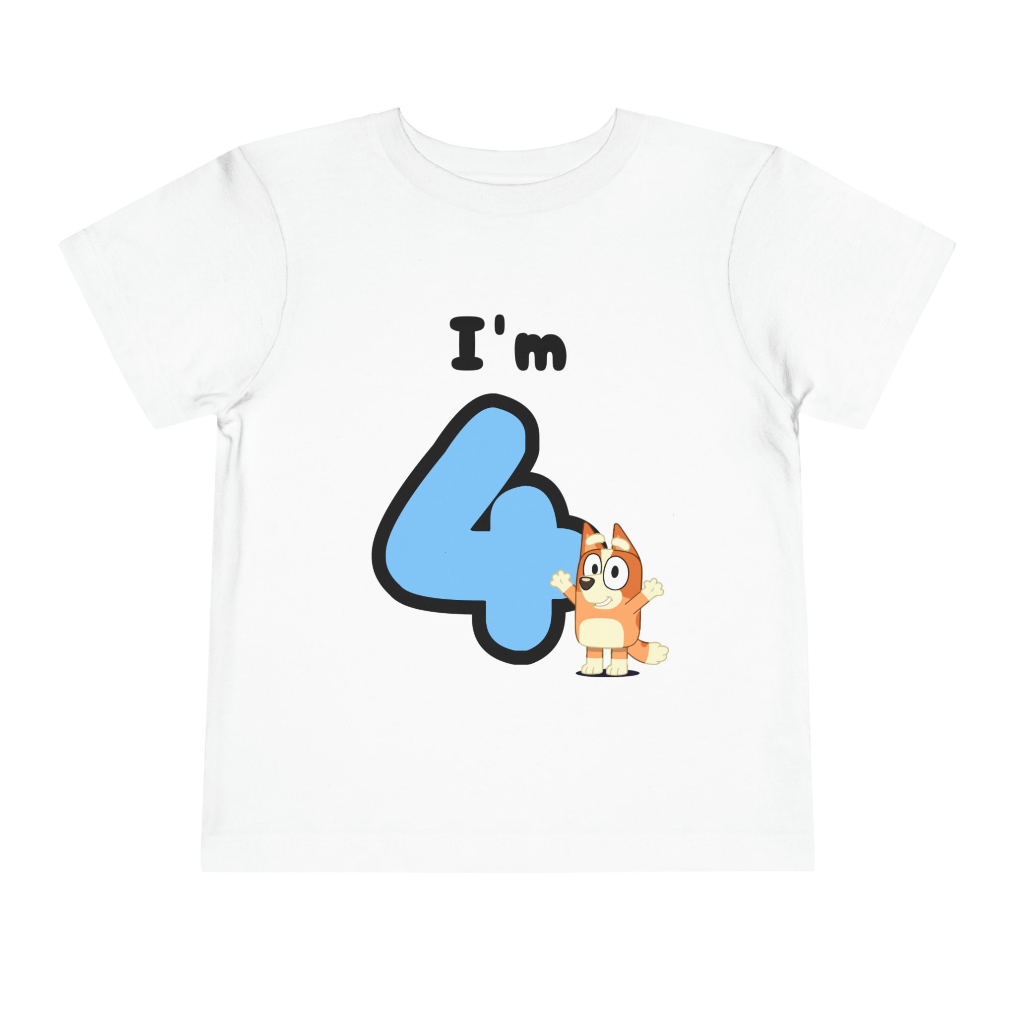 I'm 4 Bluey T-shirt, Bluey Tshirt, 4 Year Old Shirt, Birthday Girl,  Birthday Boy, Bluey Birthday, Bluey Birthday Shirt, Toddler Birthday 