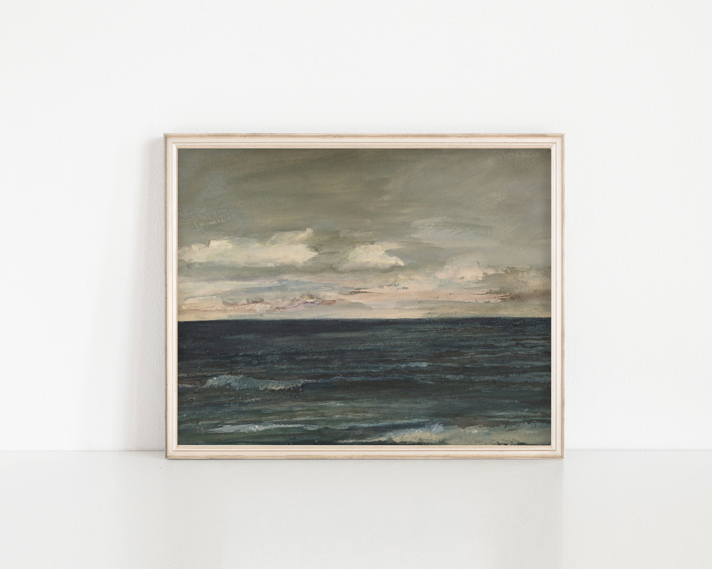 JERSEY • Landscape Art Print, Vintage coastal painting, Vintage art print, Printable wall art, Seaside painting, Oil painting, PRINTABLE art
