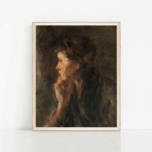 IRIS • Portrait Art Print, Vintage painting, Vintage art print, Printable art, woman portrait painting, Oil painting, PRINTABLE art