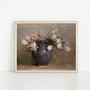 ROSE • Still Life Art Print, Pittura floreale vintage, Stampa d&#39;arte vintage, Arte della natura morta fiore, Arte stampabile, Pittura ad olio, arte STAMPABILE