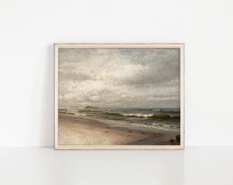 GLOUCESTER • Landscape Art Print, Vintage coastal decor, Vintage art print, Printable wall art, Seaside painting, Oil painting, PRINTABLE