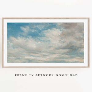 CLOUDS I • Samsung Frame TV Artwork, Landscape Art Print, Digital Art, Frame TV, Vintage landscape painting