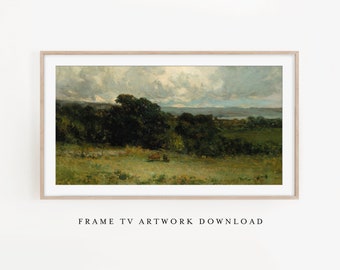 PASTURE • Samsung Frame TV Artwork, Landscape Art Print, Digital Art, Frame tv, Vintage landscape painting