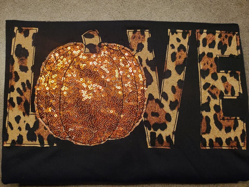 sequin pumpkin shirt