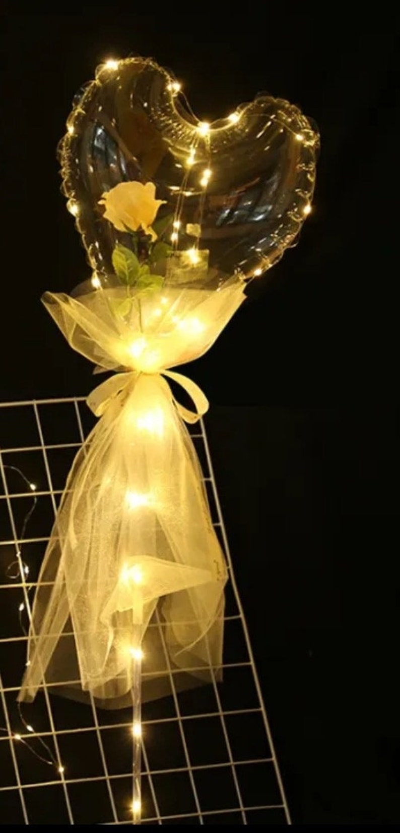 Led Light up Balloon Rose Bouquet Etsy