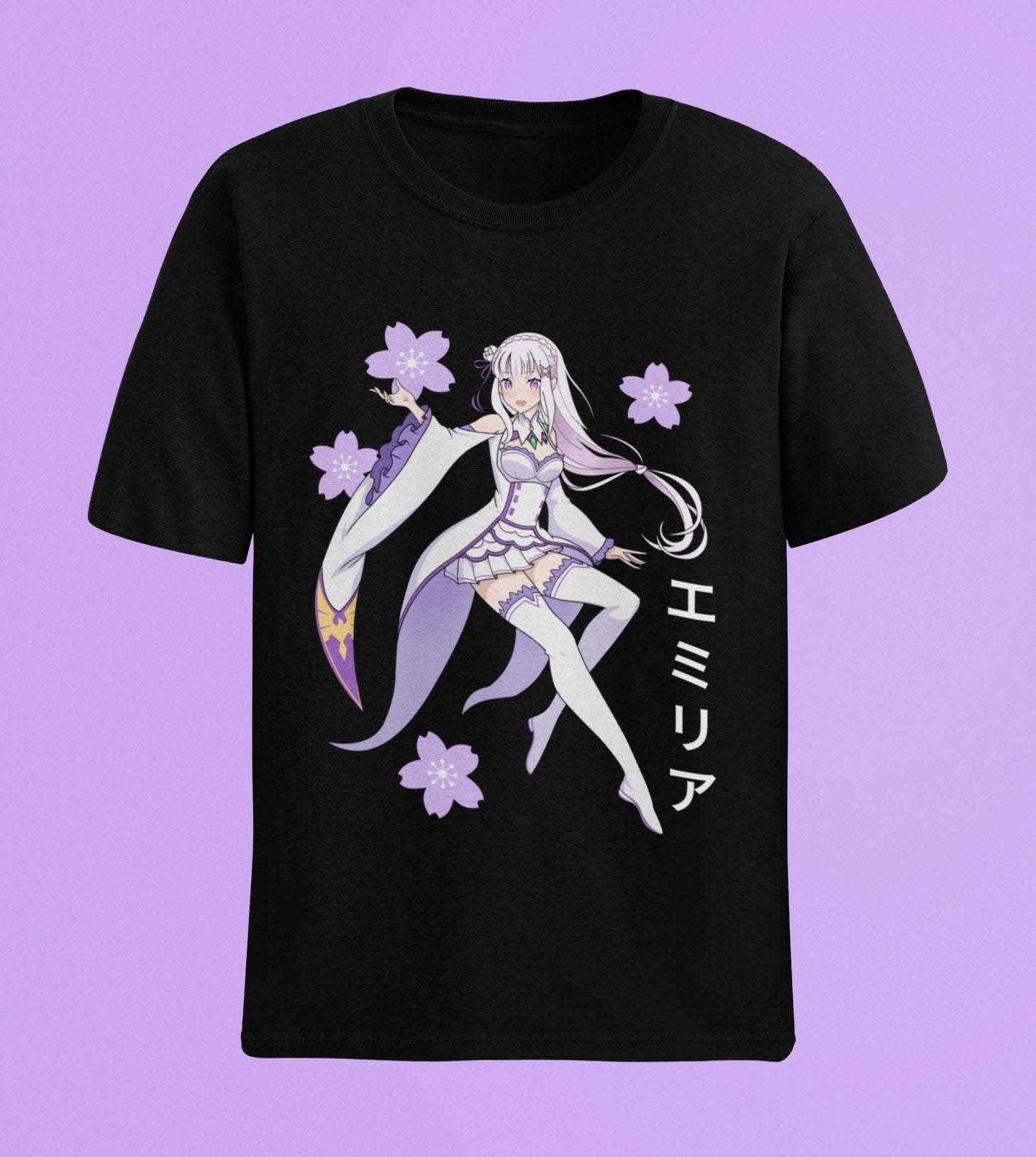 Rezero Emilia Shirt Rem and Ram Tshirt Anime Hoodie Etsy