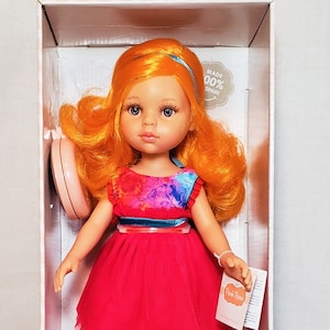 Paola Reina Doll. 13" Las Amigas Doll Susana with Red Tulle Dress