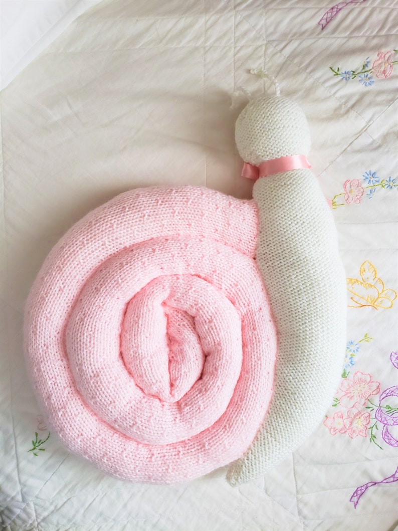Snail Pillow. Decorative Pillow. Soft Toy. Handmade knitted Etsy