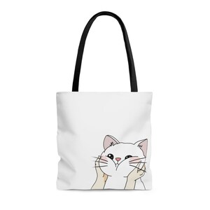 Cute Cat Tote Bag, Reusable Bag, Double-Sided, Gift For Cat Lover, Grocery Bag, Cat Mom, Animal Lover, Christmas Gift, Gift For Girlfriend