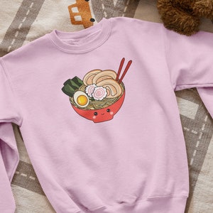 Ramen Sweatshirt, Unisex Japanese Ramen Crewneck, Warm Cozy Sweater, Kawaii Streetwear, Casual Outfit, Noodle Lover, Christmas Gift