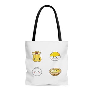 Cute Dim Sum Tote Bag, Cute Reusable Bag, Double-Sided, Food Art, Asian Food Lover, Grocery Bag, Study Bag, Christmas Gift