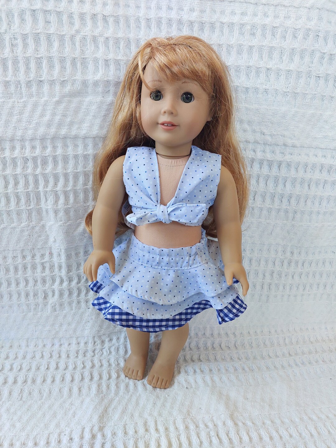 Tiered Circle Skirt and Tie Front Crop Top Set for 18 Inch Dolls ...