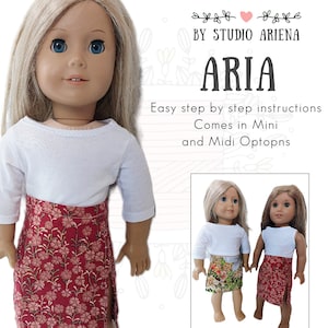 Aria Spilt Skirt 18&quot; Dolls PDF Sewing Pattern