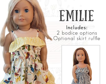 Emilie Ruffle Dress American Girl 18" Dolls PDF Sewing Pattern