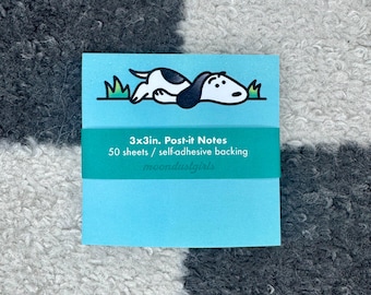 Cute Spotted Dog Tattoo Flash Inspired 3 x 3 in. Post-it Notes | 50 Sheets of Paper | Custom Classic Cartoon Stationery | Sticky Backing
