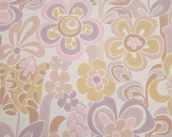 1960s Stylised Floral Vintage Wallpaper by Melody Mills UK