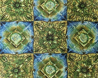 1950er Jahre Stoff Baumwolle Geometric Ethno Print 448 cm Länge