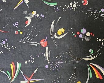 1950er Jahre Dekostoff Baumwolle MCM Atomic Celestial 145 cm Länge