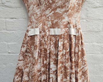 1950s Vintage Dress/ Cotton/ Size 12