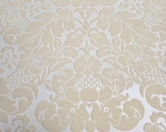 1960s Vintage Wallpaper Flocked Damask Design By Sanderson UK.