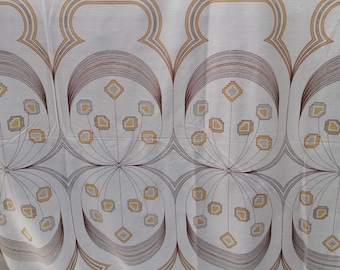 1970s Curtain Fabric Geometric/ Art Deco Revivalist Wide Width Off the Roll