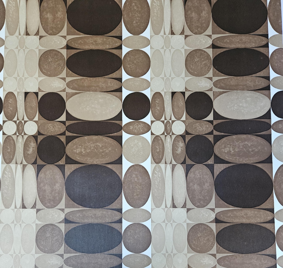 Wallpaper 1970s Elliptical Geometric Design - Etsy
