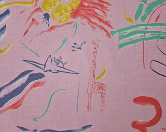 1980s Vintage Cotton Nautical Underwater Print 6 mtr Available