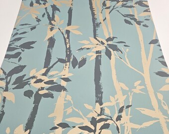Wallpaper Sanderson Beechgrove Teal & Gold Bamboo
