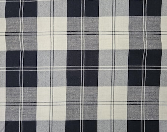 1980s Gingham Yarn Dyed Linen 150 cm Length