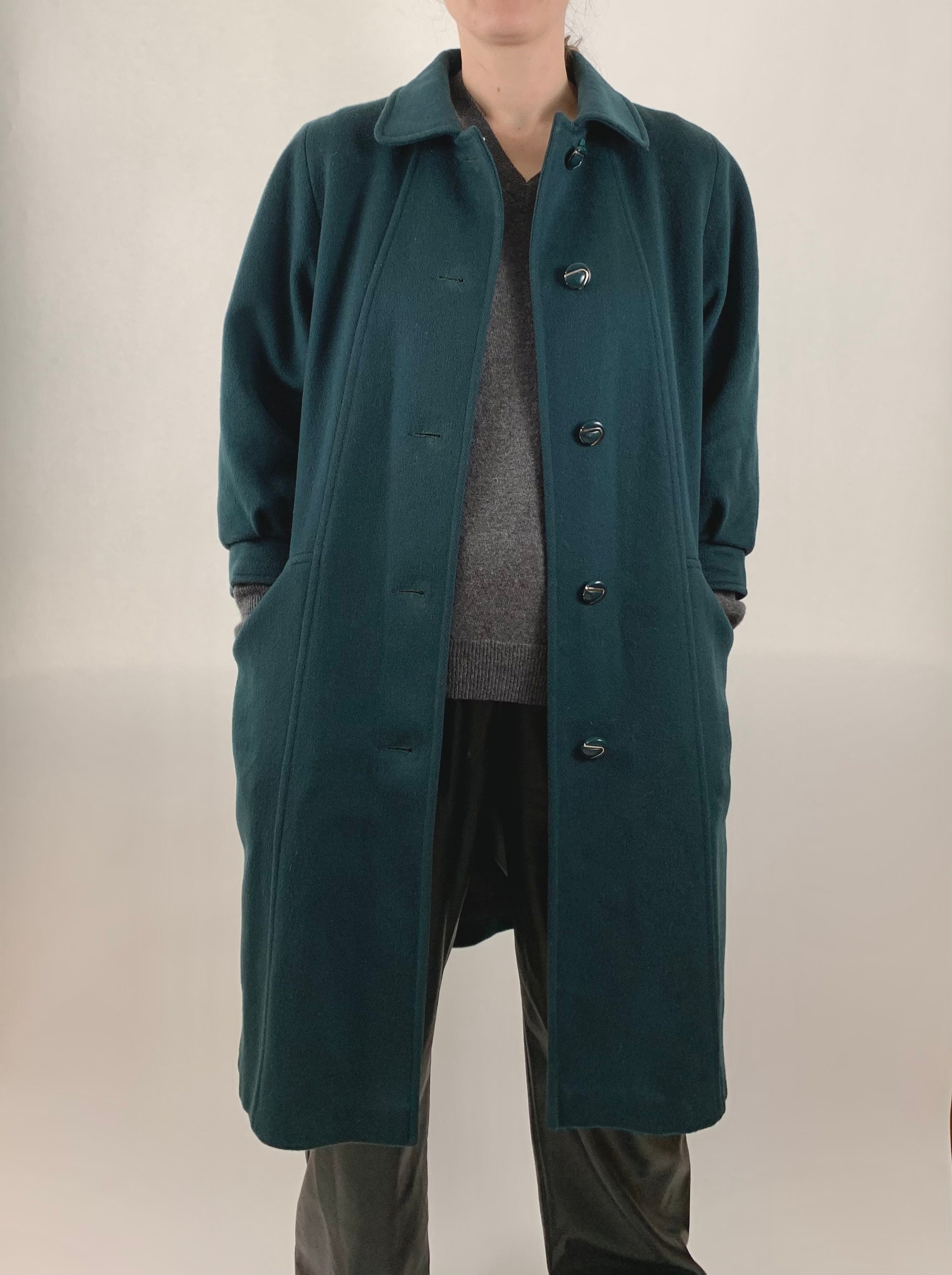 Vintage 80s Pine Green Wool Winter Coat/ Vintage Dallairds - Etsy Canada