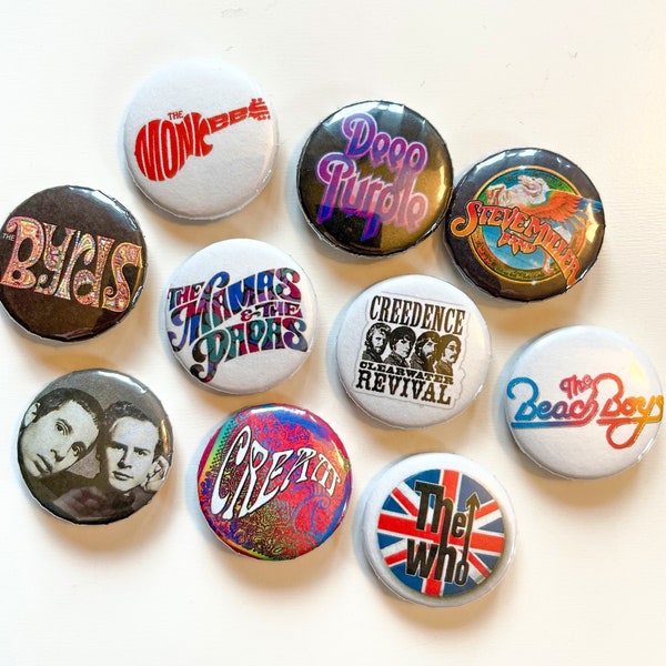 60’ Rock Band Magnets or Pins