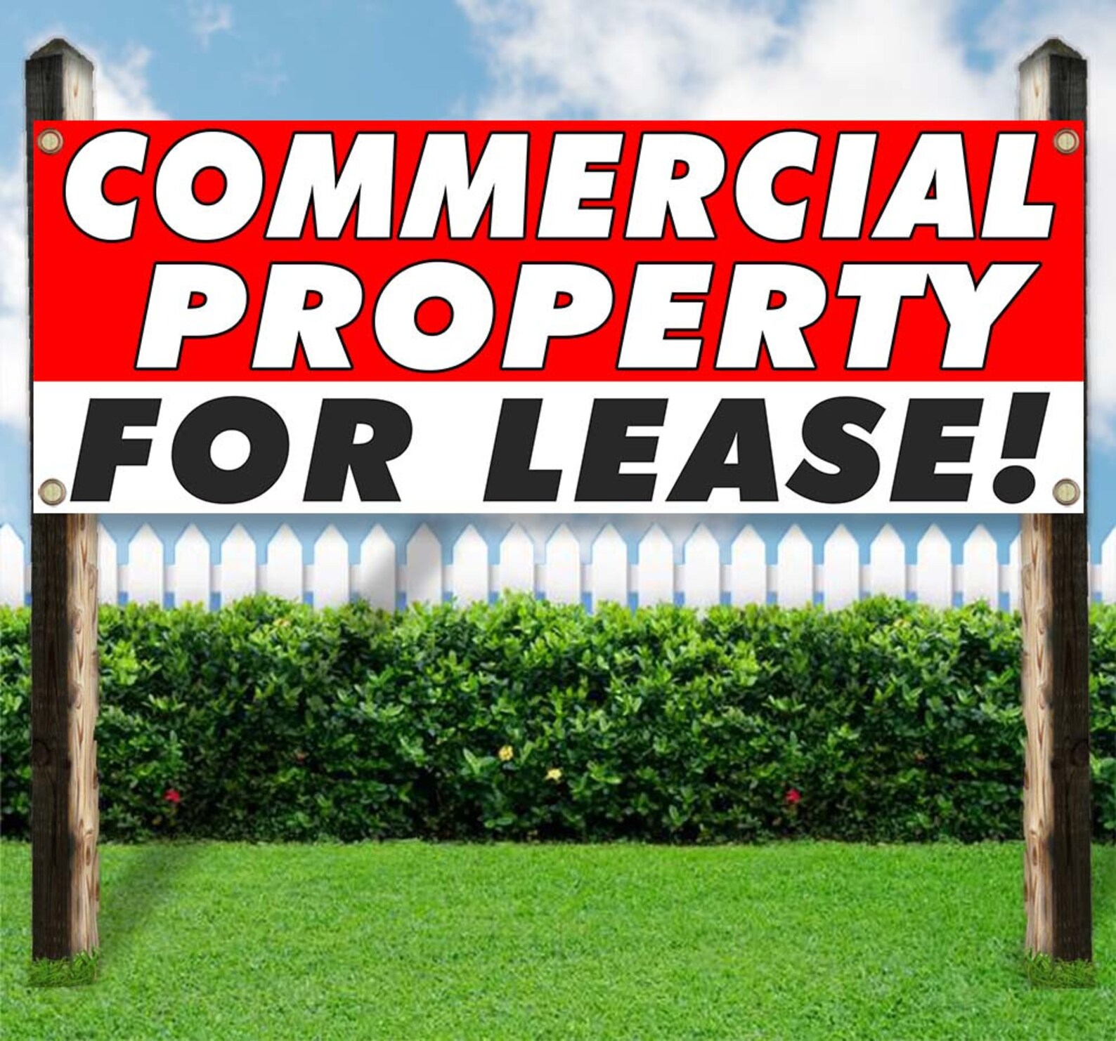 Commercial Property for Lease Banner, 13 Oz Premium Heavy Weight Vinyl