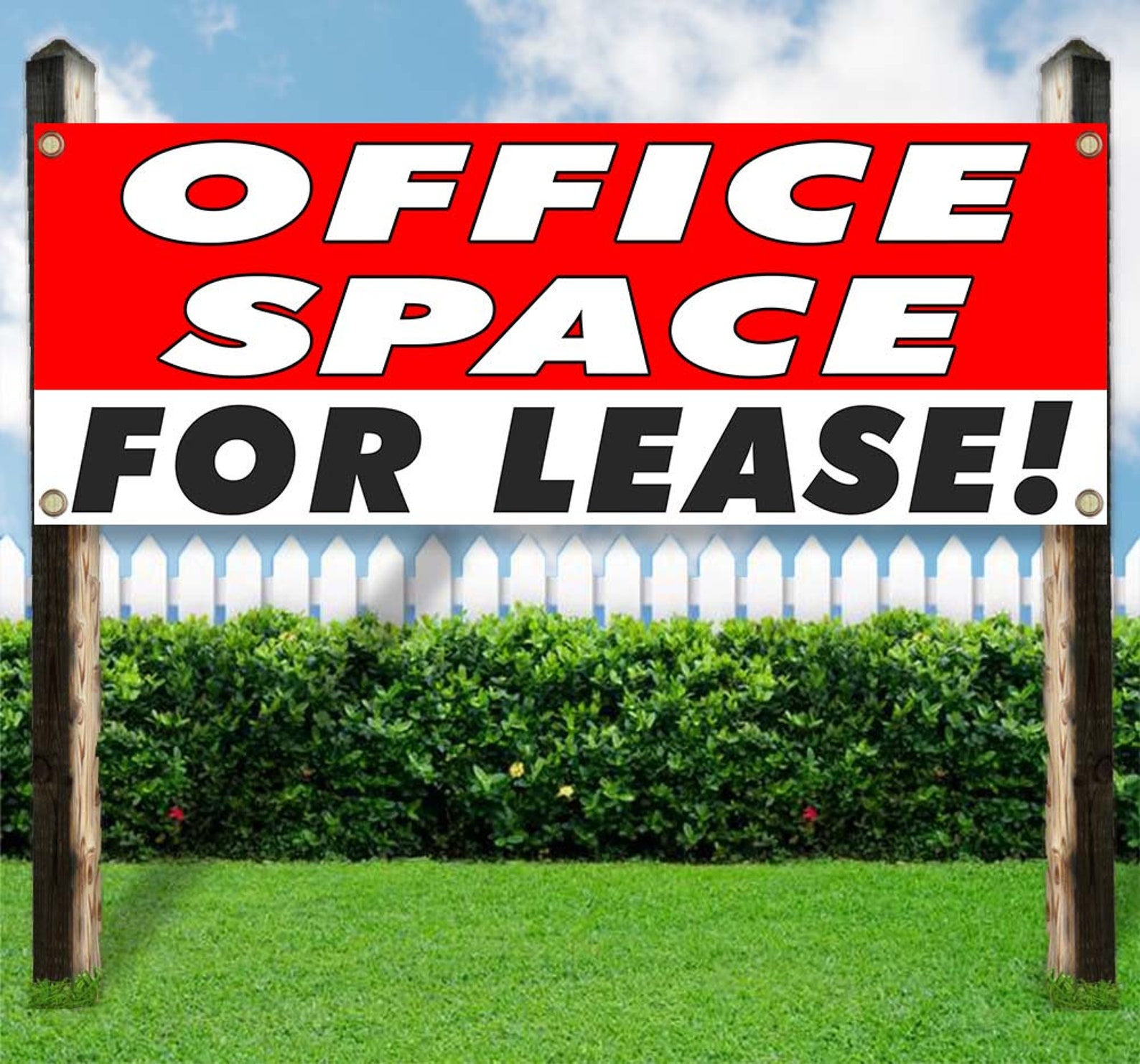 Office Space for Lease Banner, 13 Oz Premium Heavy Weight Vinyl Banner