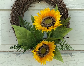 Sunflower Wreath, Summer Door Decor, Housewarming Gift