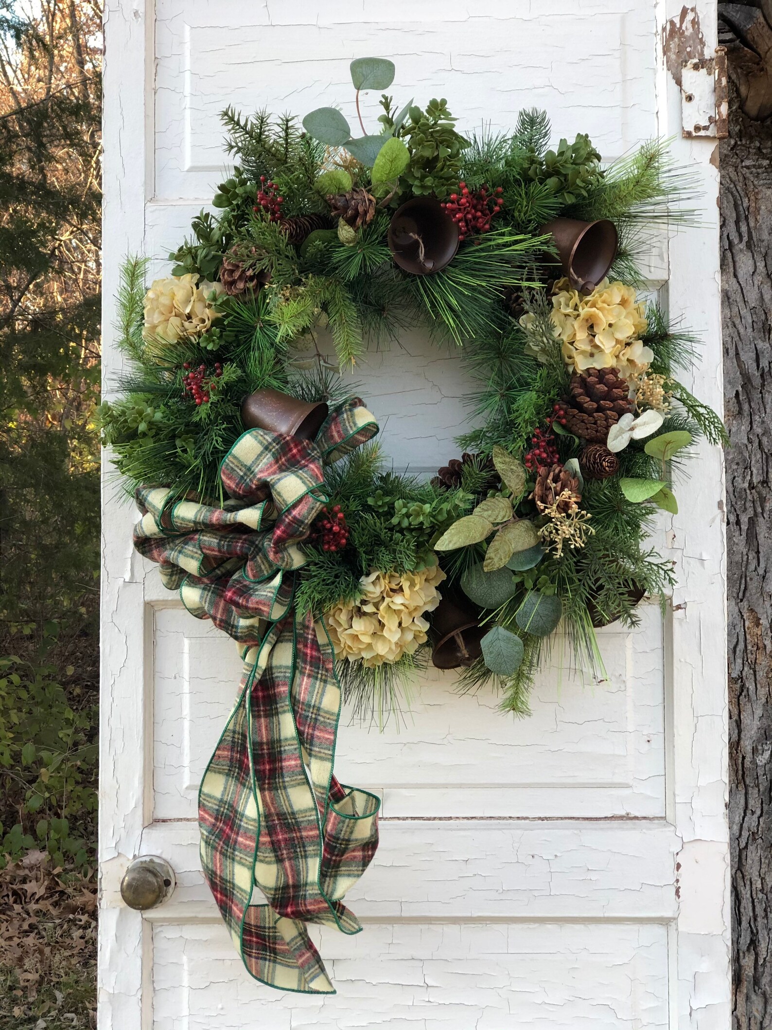 Country Christmas Wreath for Front Door Christmas Farmhouse | Etsy
