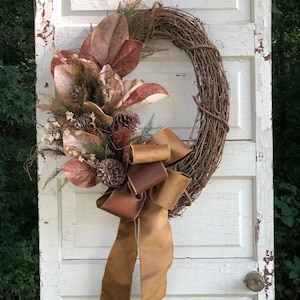 Fall Wreath, Rustic Christmas Wreath for Front Door, Mantel Wreath, Woodland Christmas Front Door Wreath, Mantel Wreath for Christmas