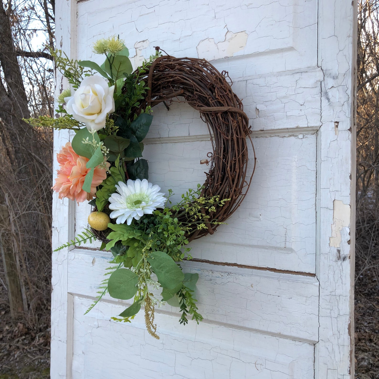 Spring Birds Egg Nest Wreath for Front Door Spring Wreath for Etsy