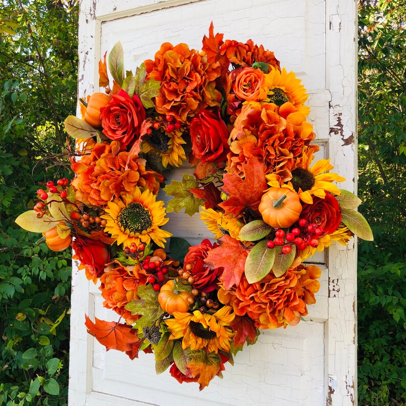 Elegant Autumn Wreath for Front Door Luxury High End Fall Etsy